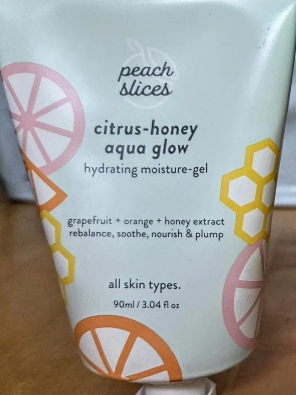 PEACH SLICES 2 tubes citrus Honey Aqua Glow Hydrating Facial Face Moisture Gel